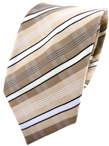 TigerTie Designer Krawatte in gestreift gemustert - klassischer Schnitt - 8 cm Krawattenbreite