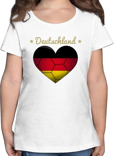 Shirtracer - T-Shirt Mädchen - Kinder Sport Kleidung - Handballherz Deutschland