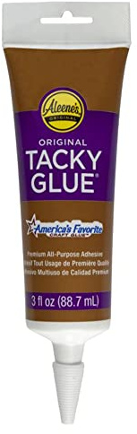 Aleene's Original Tacky Glue Tube, All Purpose Adhesive, Perfect for Crafts and DIY Projects, Dries Fast and Clear, 3 fl oz