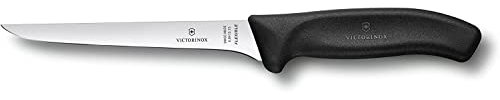 Victorinox Fibrox Boning Knife Curved Edge Narrow, Stainless Steel, Black, 15 x 5 x 5 cm