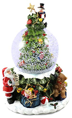 Schneekugel/Spieluhr mit Tannenbaum, mit Schneeantrieb, Musik & Licht Ø 85mm, H.: 18,5cm Weihnachten weihnachtlich