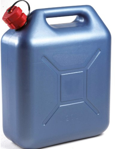 EDA - Kanister, 20 l, aus Kunststoff, mit starrem Ausgießer, 36 x 17 x 44 cm, Metallblau