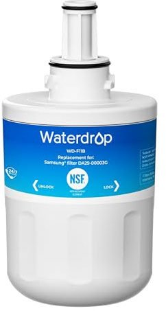 1X Waterdrop DA29-00003G Fridge Water Filter, Compatible with Samsung® Aqua Pure Plus DA29-00003G DA29-00003B DA97-06317A DA61-00159A HAFCU1/XAA HAFIN2/EXP APP100 WF289