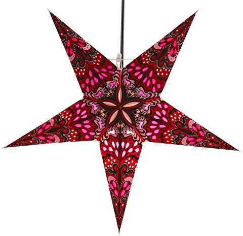 GURU SHOP Faltbarer Advents Leucht Papierstern, Weihnachtsstern 60 cm - Nestor Rot/lila