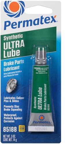 Permatex 85188 Ultra Disc Brake Caliper Lubricant, Green non-melting Synthetic lubricant, Helps prevent seizing and sticking of Brake disc components 1 x 14g