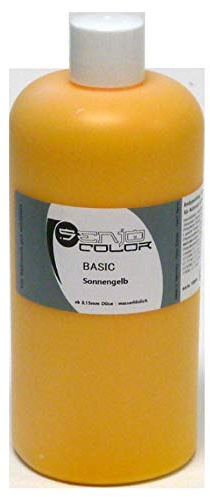 Senjo Color Basic Bodypainting Farben I Kosmetische Körperfarbe wasserlöslich | Liquid für Airbrush und Pinsel I 500ml Sonnengelb