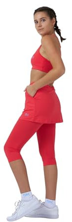 Sportkind Mädchen & Damen Tennis, Hockey, Running 2-in-1 Rock mit Leggings, pfirsich, Gr. 158