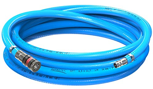 AUPROTEC Druckluftschlauch Set 6mm Ø Innen 15m PVC-Schlauch I Mit S2000 Sicherheitskupplung für Druckluft-Kompressor I AUPROTEC Kompressorschlauch hochflexibel