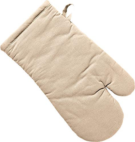 REDBEST Ofenhandschuh, Backofenhandschuh Seattle, 100% Baumwolle beige Größe 15x30 cm - innen hitzebeständige Wattierung, außen feines, glattes Gewebe, mit Schlaufe (weitere Farben)