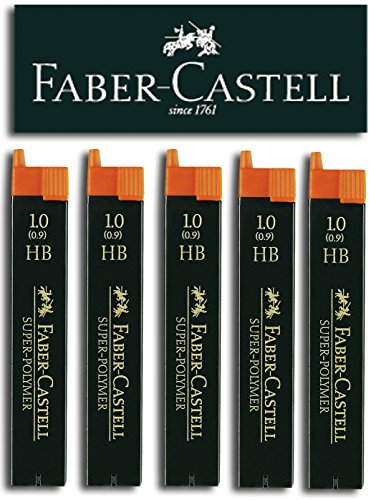Faber-Castell SUPER-POLYMER Feinminen Etui (5 Dosen, 1,0 HB)