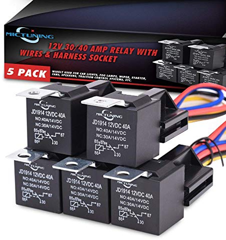 MICTUNING 30/40A 12V KFZ Relais 5 Set Öffner Schließer Auto Umschaltrelais Wechselrelais mit Garantie