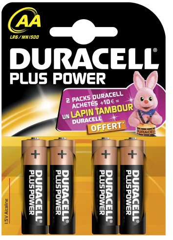 Duracell Plus Power AA (LR6) Batteries Pack of 4