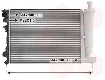 VAN WEZEL Radiatore motore con serbatoio compensazione Grupo Rafredamento Radiatore Rafredamento Motore Larghezza della rete 470mm Lunghezza della rete 600mm Profondità della rete 23mm 09002077