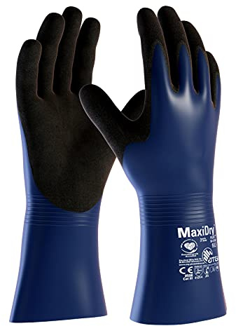 ATG Handschuhe 56-530 Schutzhandschuhe MaxiDry Plus blau/schwarz 8 (M)