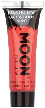 Moon Glow – Intensiv Neon UV Körperfarben Bodypaint - 12ml Rot