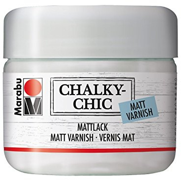 Marabu 02620025850 - Chalky Chic Mattlack, transparent 225 ml, Lack auf Wasserbasis, zur Versiegelung vieler Untergründe, zum Schutz von mit Chalky Chic bemalten Gegenständen im Außenbereich