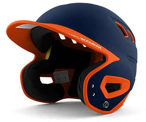 Boombah DEFCON Batting Helmet Navy/Orange - Size Junior 6 1/4 - 7