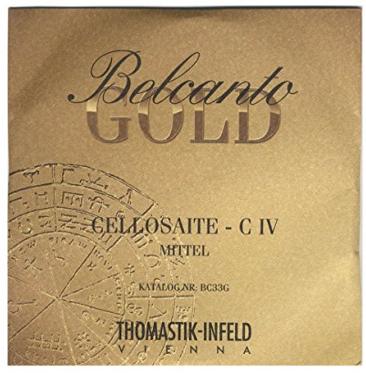 Thomastik Einzelsaite für Cello 4/4 Belcanto Gold - C-Saite Spiralkern, Umspinnung Multi-composite alloy, mittel