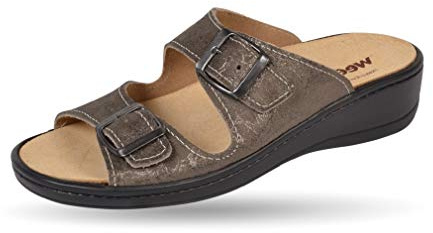 Weeger Mules orthopédiques avec semelle interchangeable, Beige métallisé, 41 EU