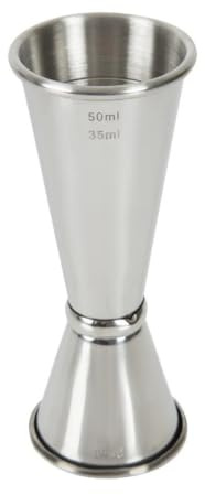 Beaumont - Cocktail-Messbecher, 25 ml/50 ml, doppelseitiges Edelstahl-Design, leicht zu reinigen, genaues Barkeeping-Werkzeug, Maß für Cocktails, Getränke