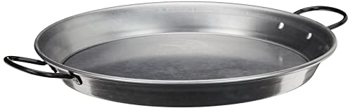 Vaello Campos S. L. La Valenciana 36 cm, polierter Stahl, für Induktionsherd, Paella aus Keramik, mit Griffen, schwarz, legiert, 36 cm
