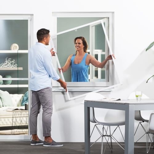 empasa Insektenschutz Fliegengitter Fenster Alurahmen Master SLIM | Selbstbausatz, Farbe: weiß, Größe: 130 x 150 cm
