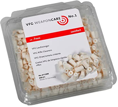 VFG Vereinigte Filzfabriken AG Nettoyeur Course de PCS, VFG Comfort Pulitore da Corsa-Rifle Cleaners Kal.44, quantità di 250 Pezzi. Unisex Adulto, Bianco Lana, .44