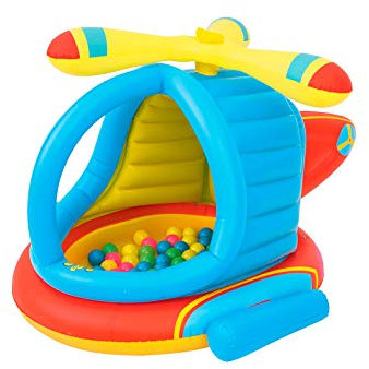 Bestway 52217 | Up In & Over - Piscina Gonfiabile Elicottero con 50 Palline Colorate Incluse, 140x127x89 cm