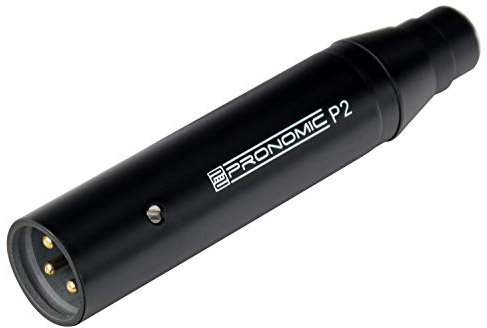 Adaptateur d'alimentation Phantom Pronomic P2 - pour connecter Les micros de la série EA à Une Table de mixage - Prise Mini-XLR 4 Broches - Fiche XLR - Noir