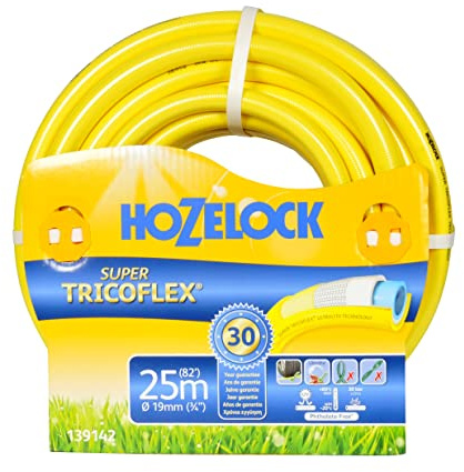 HOZELOCK - Tuyau Premium Super Tricoflex Ultimate Ø 19mm (3/4) 25 M : Tuyau d'Arrosage Ultra Léger, Robuste et Indéformable, Technologies TNT Non Torsion et Soft&Flex, 40% PVC Recyclé [139142]