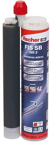 fischer - Taco químico Anclaje Químico FIS SB 585 S (cartucho de 585 ml) híbrido sin estireno certificado para fijaciones en ladrillo y hormigón, incluye dos cánulas