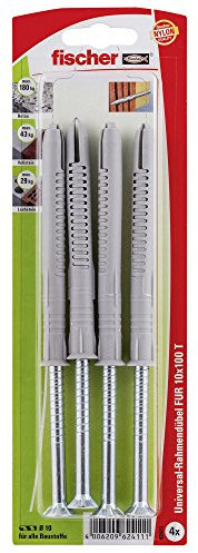 Fischer Universal-Rahmendübel FUR 10 x 100 T K SB-K, 4 x Sicherheitsschraube 7 x 105 T40, vormontiert, 062411