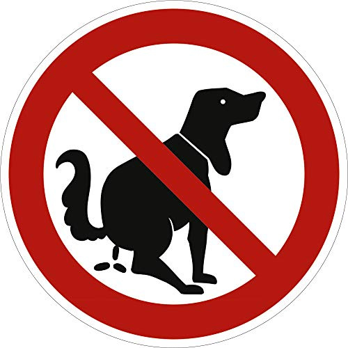 Schild Verbotszeichen Hier kein Hundeklo Alu 31,5 cm (Hundekot, Hundetoilette, Hundehaufen) wetterfest