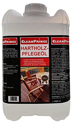 5 Liter Hartholzpflegeöl | Holzöl Hartholz Pflege Öl Teakholz Bankirai innen außen neutral