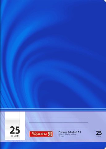 Schulheft/Schreibheft Vivendi Edition (Lineatur 25 (liniert mit Rand) - Din A4 / 16 Blatt) PREMIUM QUALITÄT
