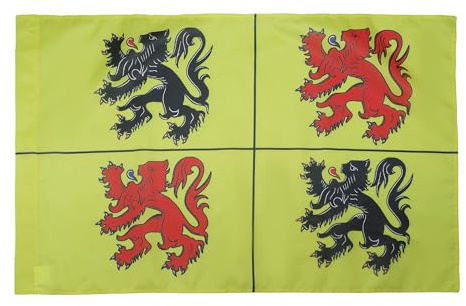 AZ FLAG Drapeau Province du Hainaut 150x90 cm Belge Polyester 100D Fourreau | Usage intérieur et extérieur Drapeau décoratif Provincie Henegouwen coutures doubles et bords renforcés