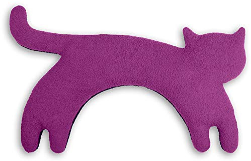 Leschi Wheat Bag microwavable - unscented/Heat Pack for Neck and Shoulders/Animal: Cat Minina - Purple