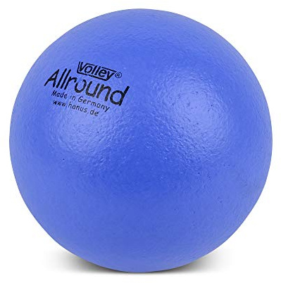 Volley - Allround Schaumstoffball 145 g, 18 cm, Weicher Softball für Kinder, Weichschaumball für Indoor & Outdoor Spiele wie z.B. Völkerball, Fußball & Sportunterricht, Blau