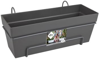 elho Loft Urban Balkonkasten Allin 1 50cm - Anthracite | L 26.5 x B 49 x H 20.5 cm | für den Außenbereich