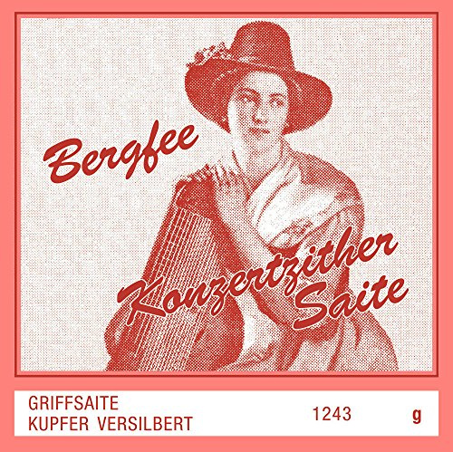 Optima Zither-Saiten Griffsaiten Münchner Stimmung Verlängert Bergfee rot, g Kupfer, versilbert 1243.H
