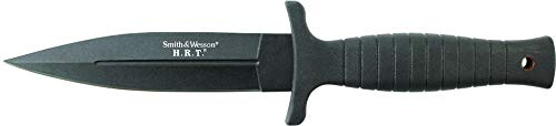 Smith & Wesson SWHRT9BF 9in High Carbon S.S. Fixed Blade Knife with 4.7in False Edge Blade and TPE Handle for Outdoor, Tactical, Survival and EDC