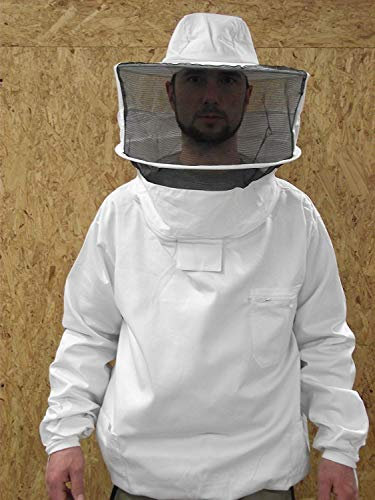 Förster-Fellnest Qualitäts Imkerbekleidung: Imkerblouson, Imkerhemd, Tunika, mit Abnehmbarer Haube in der Größe XL (58/60)