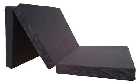 Natalia Spzoo – gemütliche Faltmatratze – Klappmatratze mit Schaumstoffkern & abnehmbarem Bezug – 3-teilige klappbare Schlafmatte 195 x 65 x 8 cm (0001-100% Polyester)