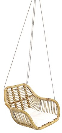 FRANK FLECHTWAREN Korbhängesessel Rattan, Natur, 47x54x64 cm, 4,1 kg, Hängesessel Boho Wohnzimmer Schlafzimmer Balkon