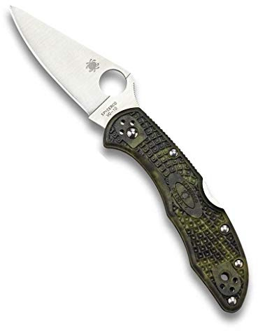 Spyderco Unisex – Erwachsene, Taschenmesser, Delica 4 Lockback Zombie, Klinge: 7.6 cm, Rot, Klappmesser, Taschenclip, Satin Finish, Camouflage-Design, normal, 9000685