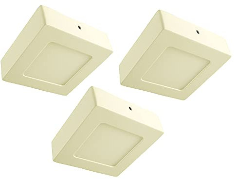 LED Decken- Wandleuchte Belina Square im 3er Set Farbe weiß 3000K, 6Watt, 400Lumen Leuchte energiesparende Lampe (12x12cm)