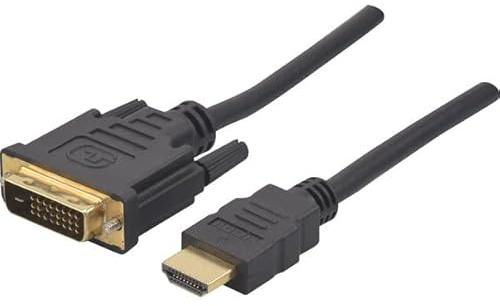 CUC Exertis Connect 127875 adaptador de cable de vídeo 2 m HDMI DVI Negro - Adaptadores de cable de vídeo (2 m, HDMI, DVI, Macho, Macho, Oro)