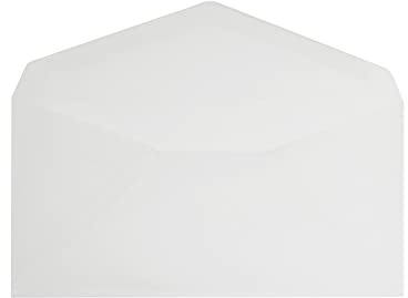 Transparente Briefumschläge DIN Lang, 110 x 220 mm, ohne Fenster, 100 Stück | Nassklebung, Spitze Klappe, 90 g/m² Offset, Transparent-Weiß, Blanke Briefhüllen