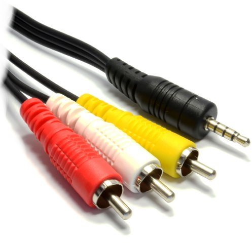 kenable 3,5 mm 4 Pôles Jack Fiche Vers 3 x RCA Cinch Composite & l'audio câble 1 m [1 mètre/1m]