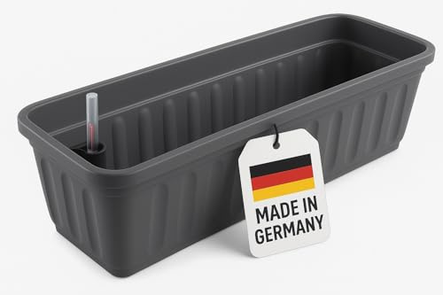 Alpfa Blumenkasten 60 cm anthrazit mit Wasserspeicher | MADE IN GERMANY